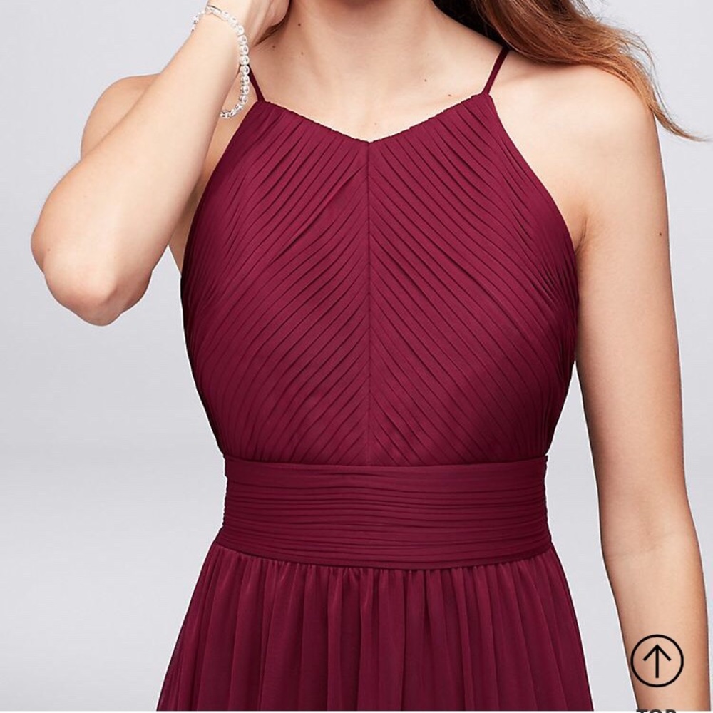 NEW David’s Bridal pleated halter bridesmaid dress